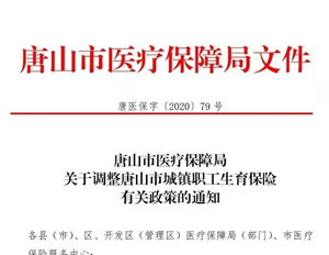 唐山市醫(yī)療保障局關于調整唐山市..
